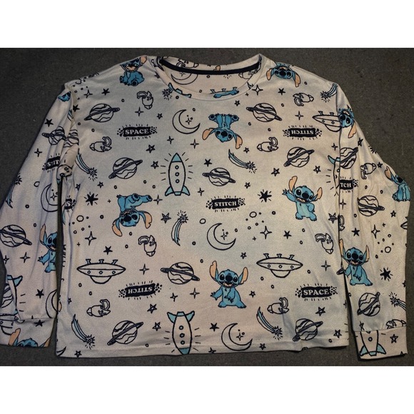 STITCH Disney SLEEPWEAR WOMEN'‎ TOP Long Sleeve LARGE (12-14) - Picture 2 of 8
